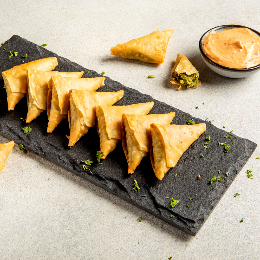 Falafel Samosas w/ Tahini Dip